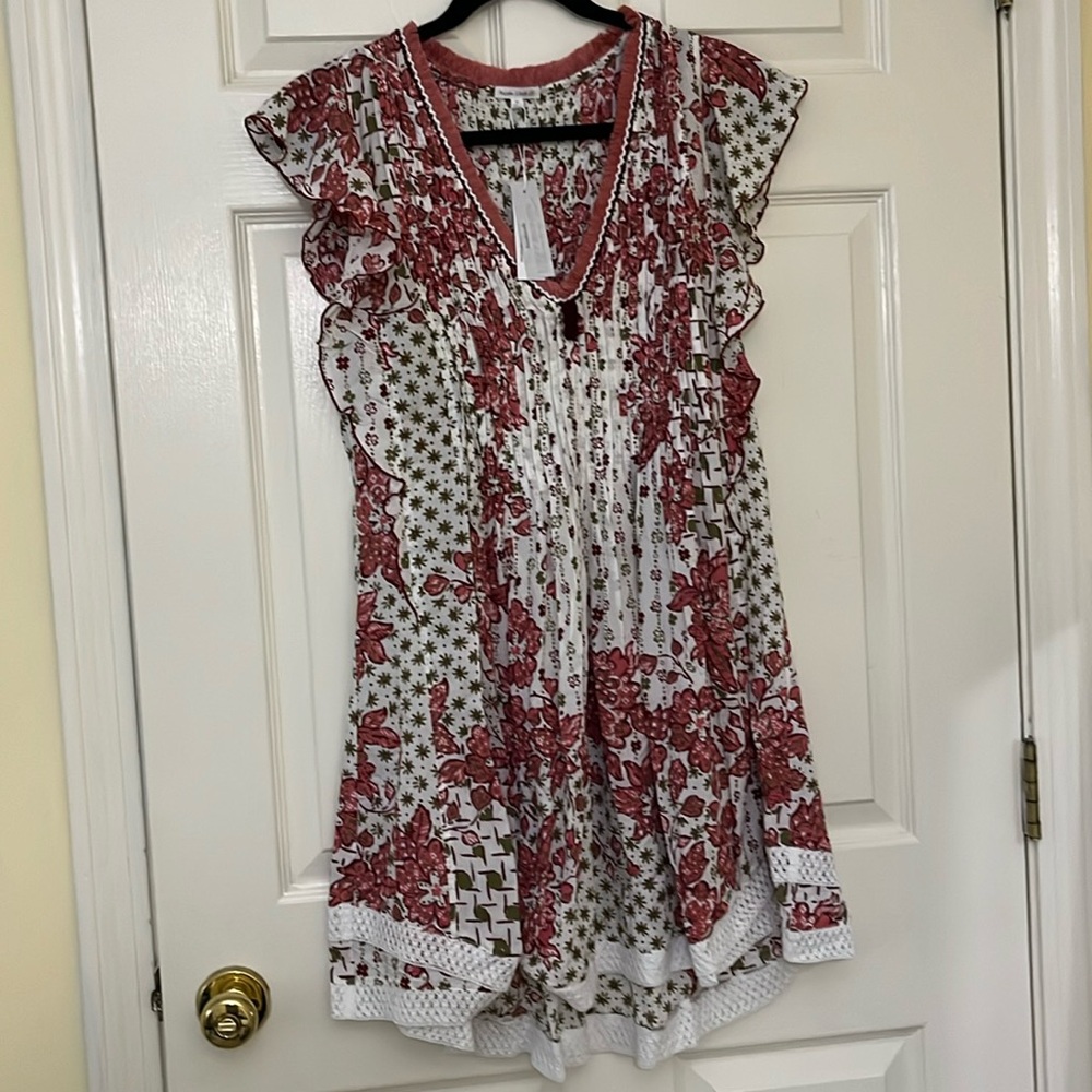 NWT Poupette St Barth mini dress mila lace trimmed vneck